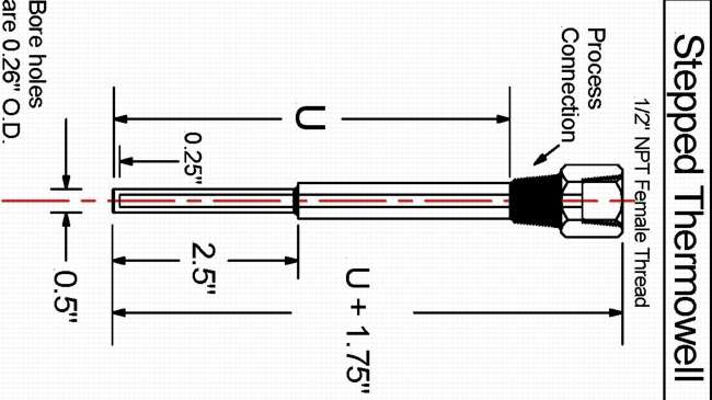 P-SERIES THERMOWELLS - Stepped Thermowell diagram
