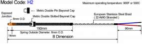 European Adjustable Bayonet, Exposed Brass Tip Style diagram