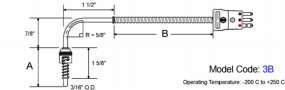 Fixed Bayonet Style RTD, 90 Bend diagram
