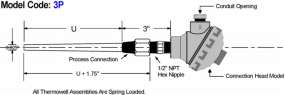 Standard Tapered Threaded Thermowell diagram